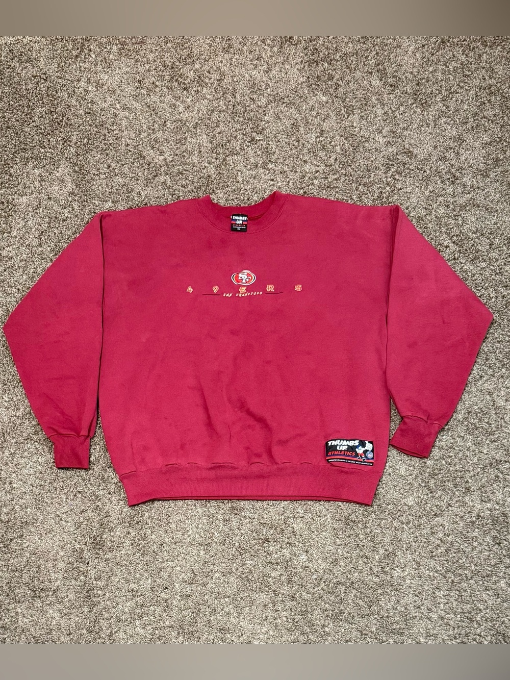 Thumbs Up Athletics Vintage 90s San Francisco 49ers Men’s Red Sweatshirt Size XL